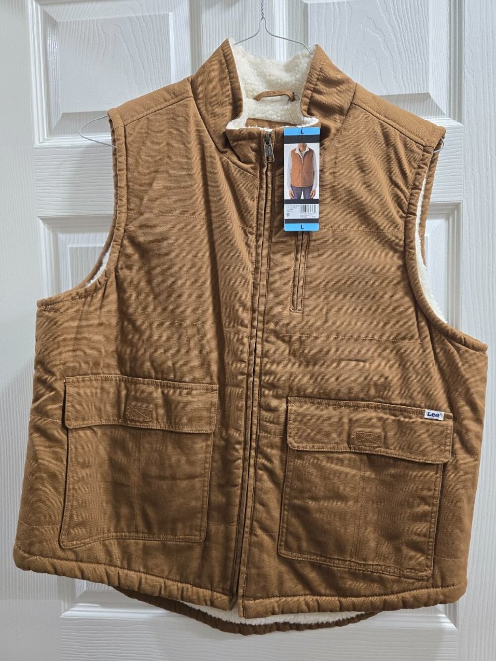 NWT Lee Utility Duck Canvas Vest Sherpa Lining Work Farm Hunting